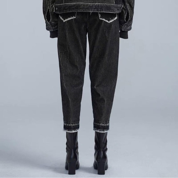 Jnby Pants - JNBY Women’s Cropped Corduroy Distress Pants Black